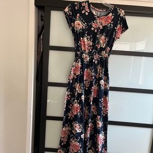 Wren & Ivory Maxi dress - Floral + Navy Blue